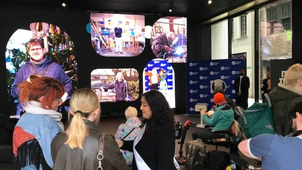 People viewing the exhibition